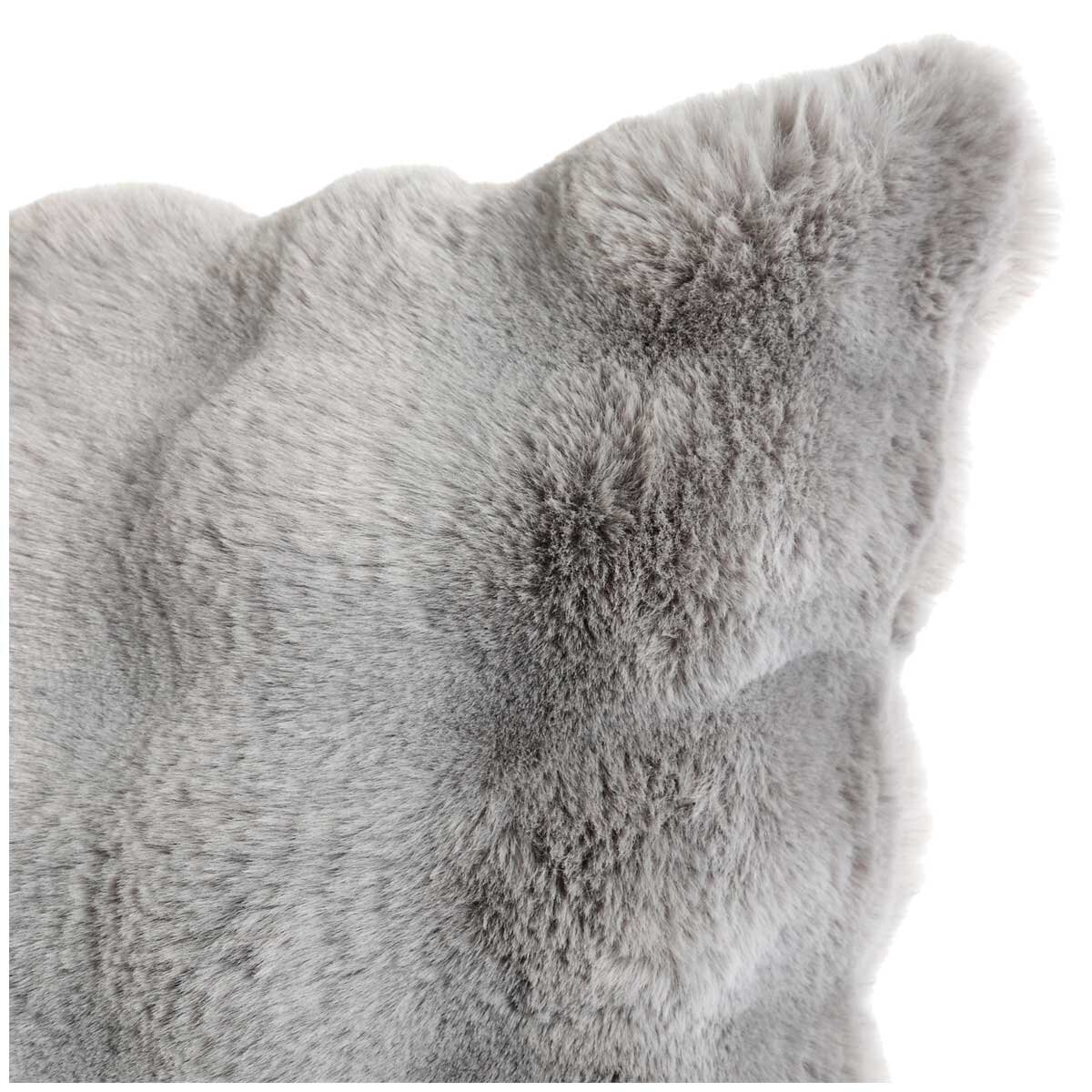 House & Home Luxe Faux Fur Cushion 55cm x 55cm Grey