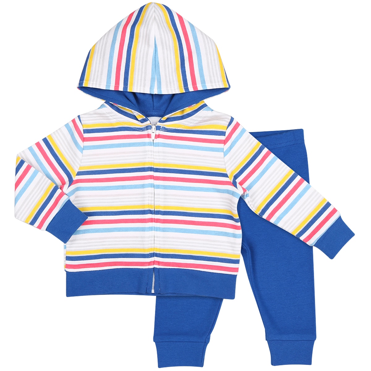 Peanut Shell 2pc Baby Set - StripedHood/Print Pants