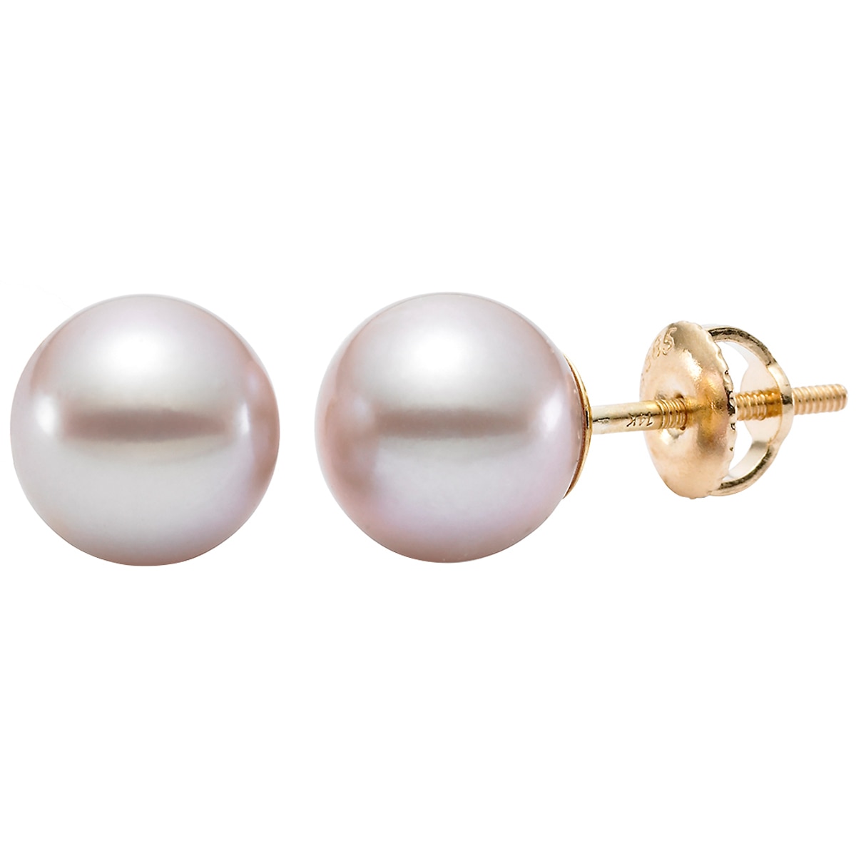 14KT Yellow Gold Pink Freshwater Pearl Earrings | Costco ...