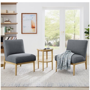 Thomasville Fabric Chair And Accent Table Set 3 Piece