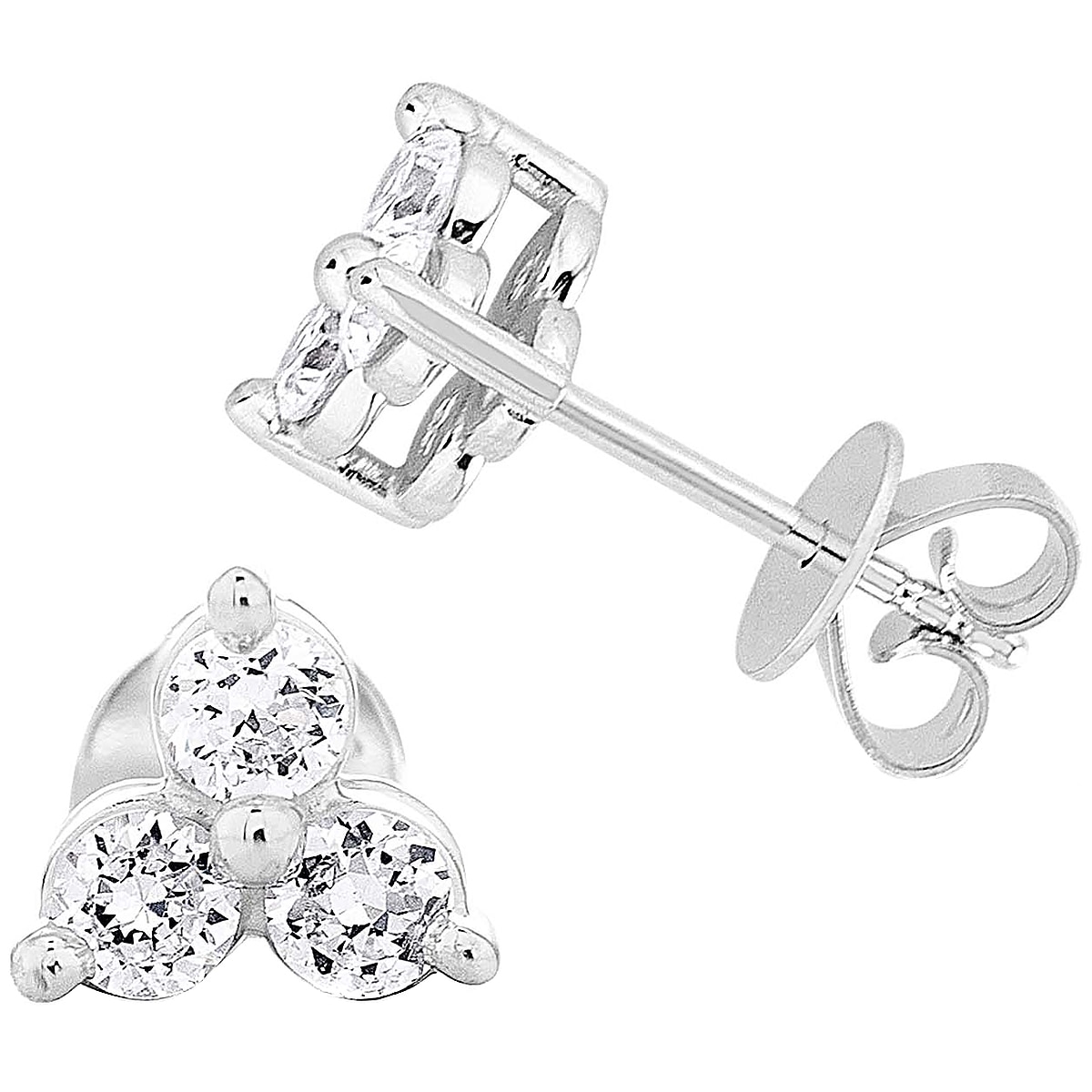 0.75ctw Dia Three Stone Earrings