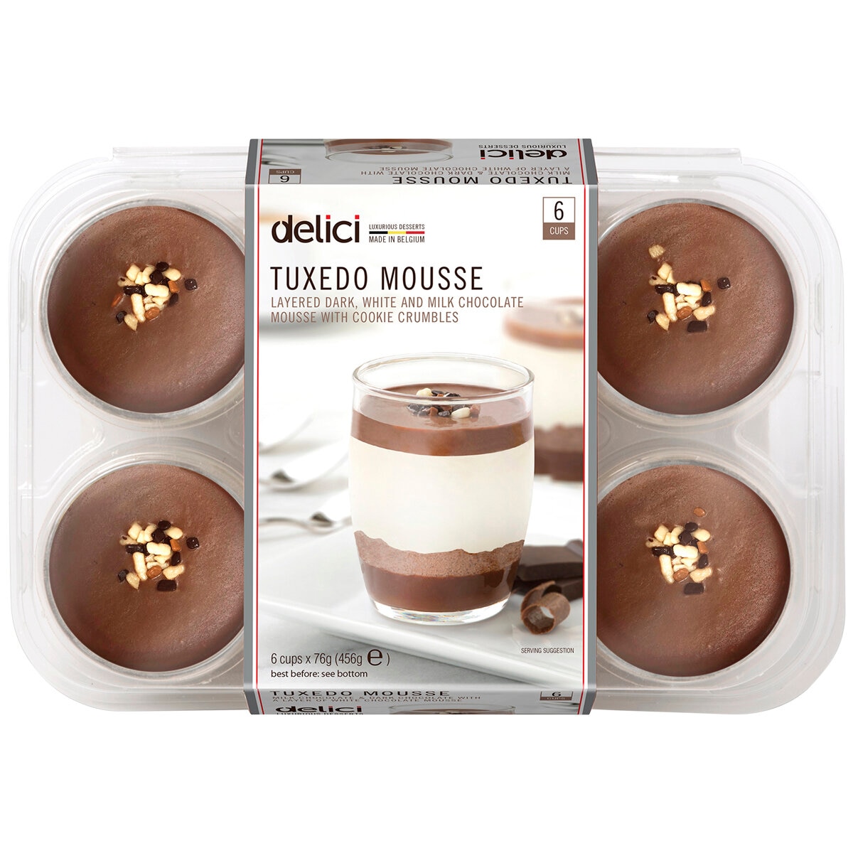 Delici Tuxedo Mousse 6 x 76g Costco Australia