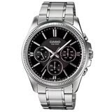 Casio Unisex Multifunction Stainless Steel Black Dial Watch MTP1375D-1A