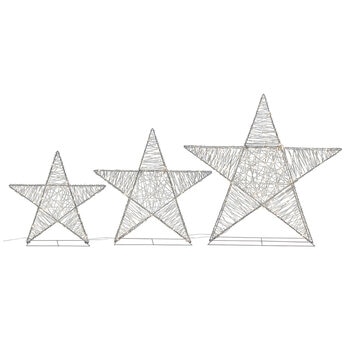 LED Twinkle Stars With LED Light 3 Piece Set