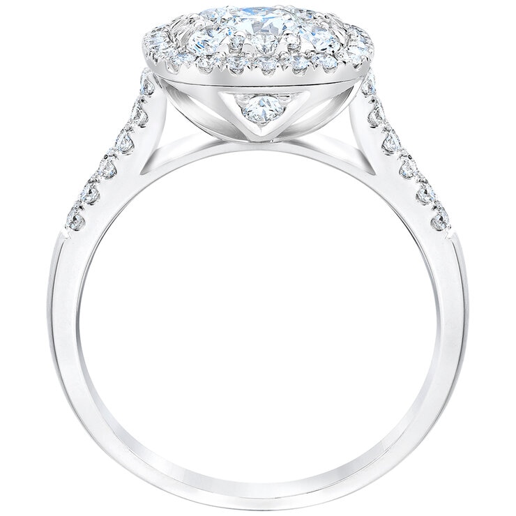 18KT White Gold 1.50ctw Round Brilliant Square Halo Diamond Ring 18KT White Gold 1.50ctw Round Brilliant Square Halo Diamond Ring