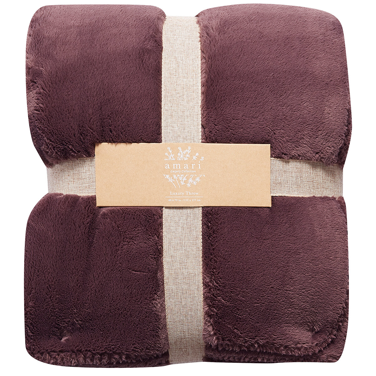 Amari Luxury Velvet Throw 152cm x 177cm Light Brown