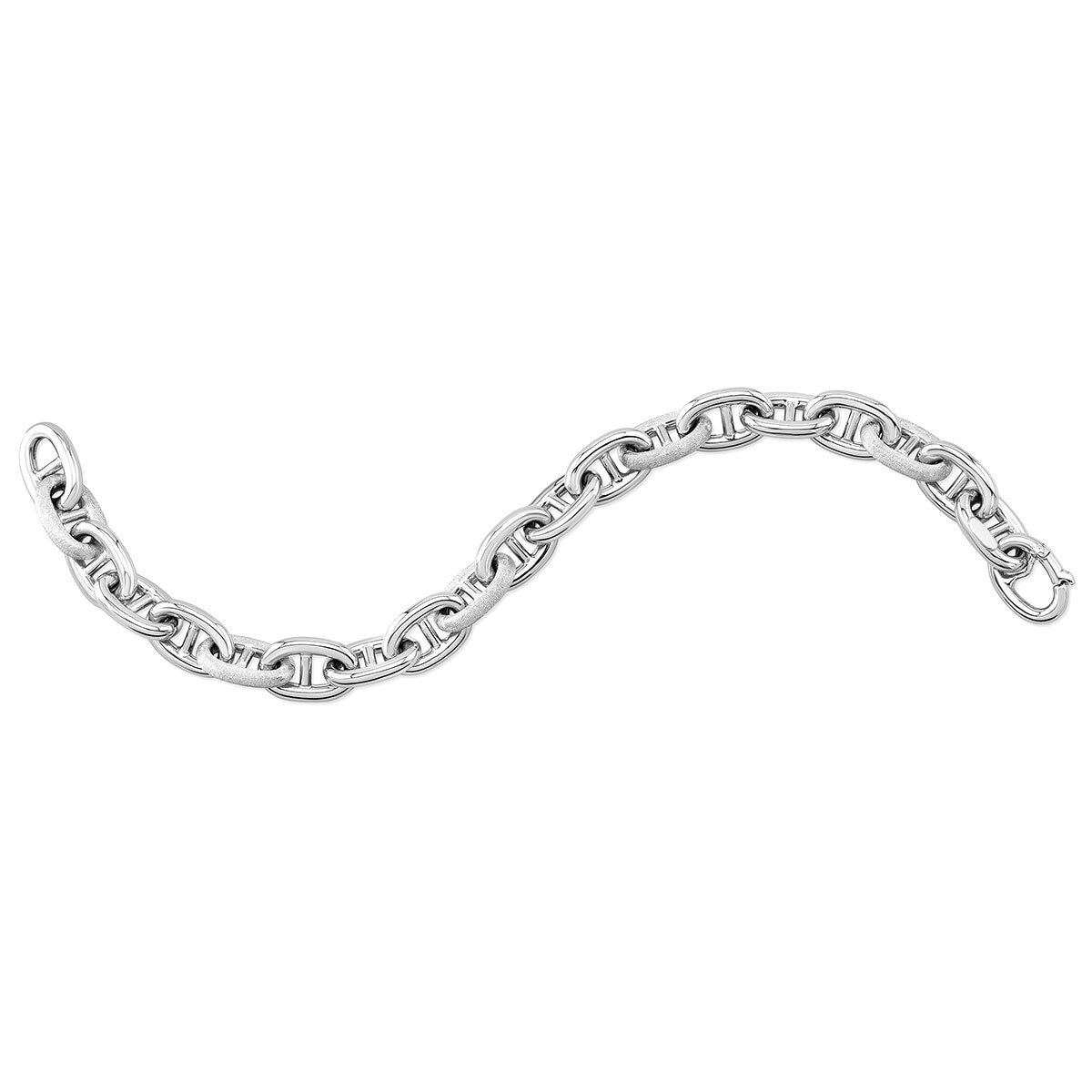 18KT White Gold Anchor Link Bracelet