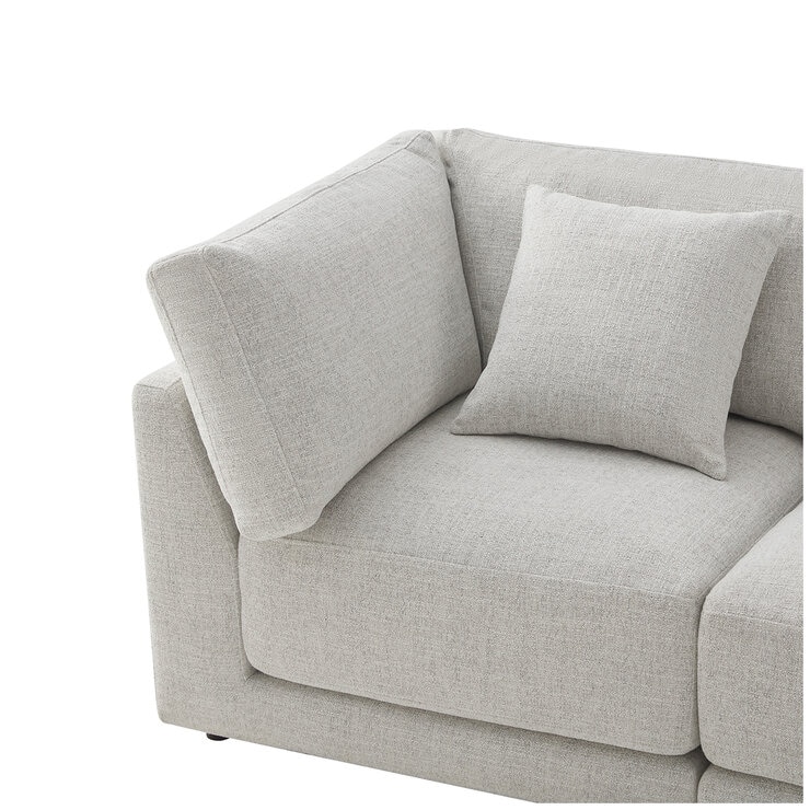 Aiden & Ivy 4 Piece Fabric Modular Sofa With 2 Pillows