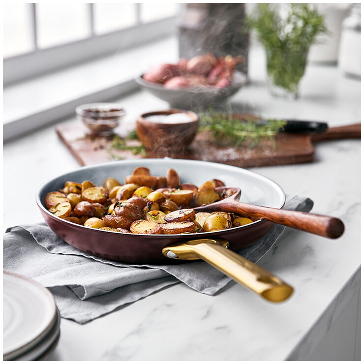 GreenPan Ceramic Non-Stick Frypan 2 Piece Set 20cm And 28cm Choc Truffle