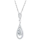 18KT White Gold 0.85ctw Diamond Teardrop Pendant