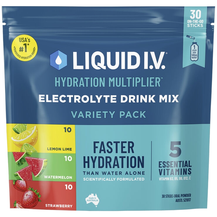Liquid I.V Hydration Multiplier Variety Pack Electrolyte Powder Drink Mix 30 Sachets Liquid I.V Hydration Multiplier Variety Pack Electrolyte Powder Drink Mix 30 Sachets