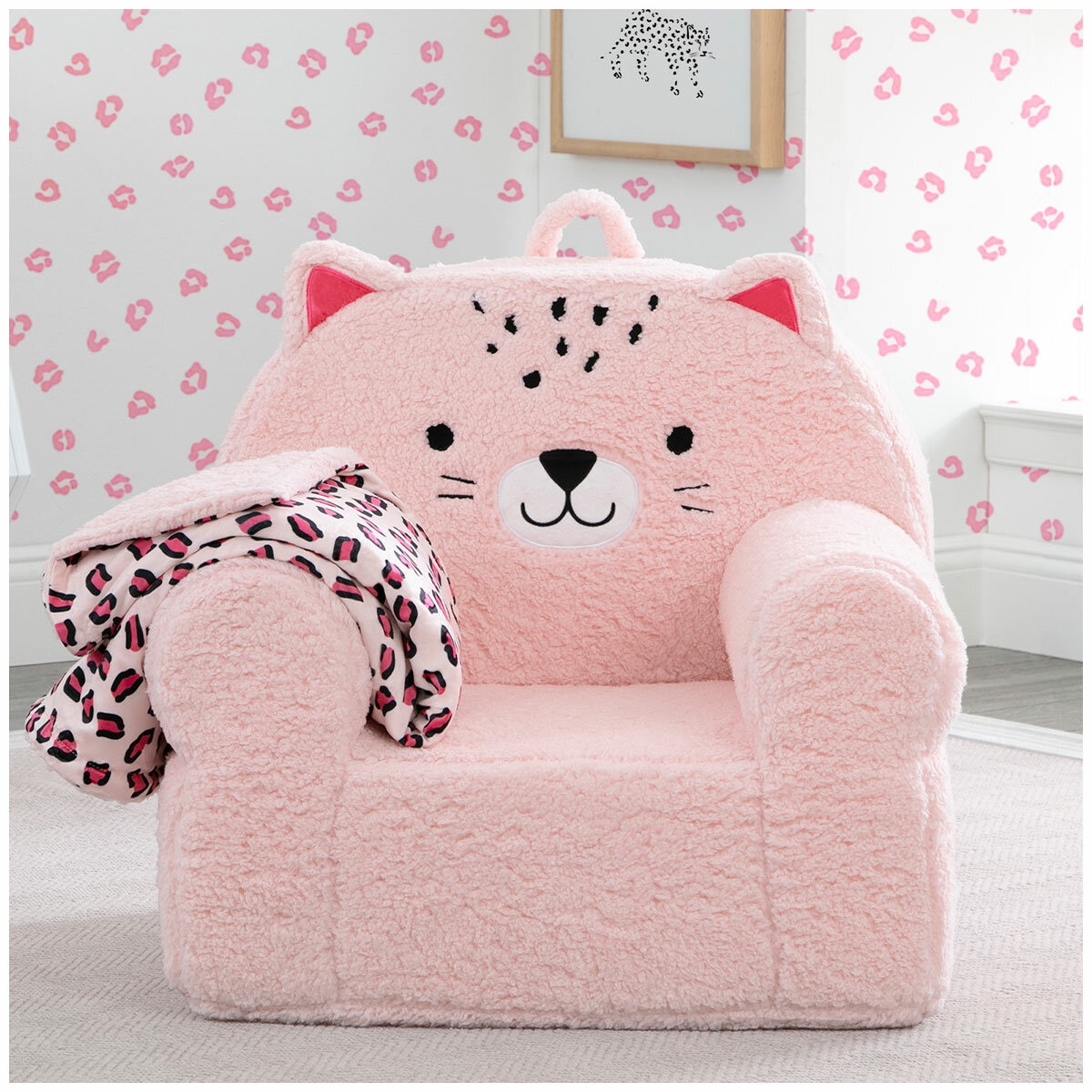 Cozee Kids' Animal Chair with Plush Blanket - Leopard Cozee Kids' Animal Chair with Plush Blanket - Leopard