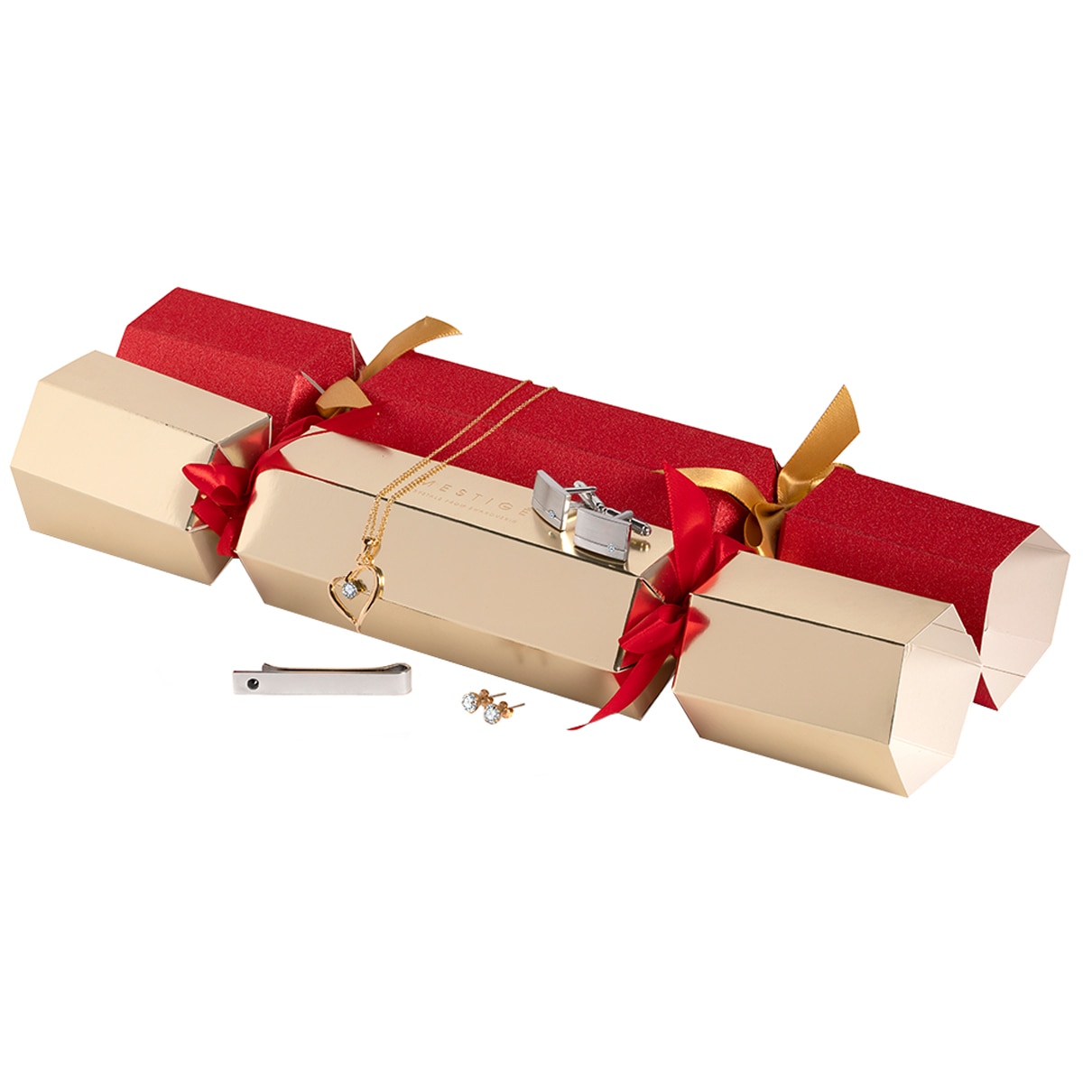 Mestige Premium Swarovski Crystal Christmas Crackers 8pk Red & Gold Costco Australia