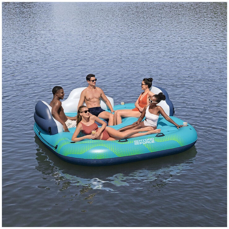 Hydro Force Sunny Lounge 5-Person Inflatable Island with Sunshade 2.8M