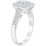 18KT White Gold 1.50ctw Round Brilliant Square Halo Diamond Ring