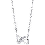 18KT White Gold 0.05ctw Diamond Infinity Pendant