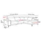 Valencia Pista Leather Reclining Sectional Lounge Right Chaise Grey Valencia Pista Leather Reclining Sectional Lounge Right Chaise Grey