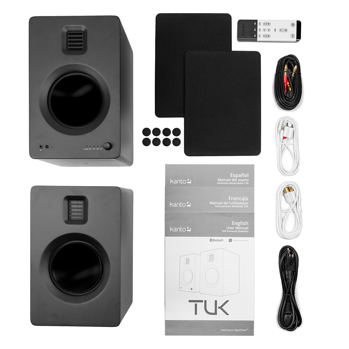 Kanto TUK 260W Powered Bookshelf Speakers Matte Black KO-TUKMB-I