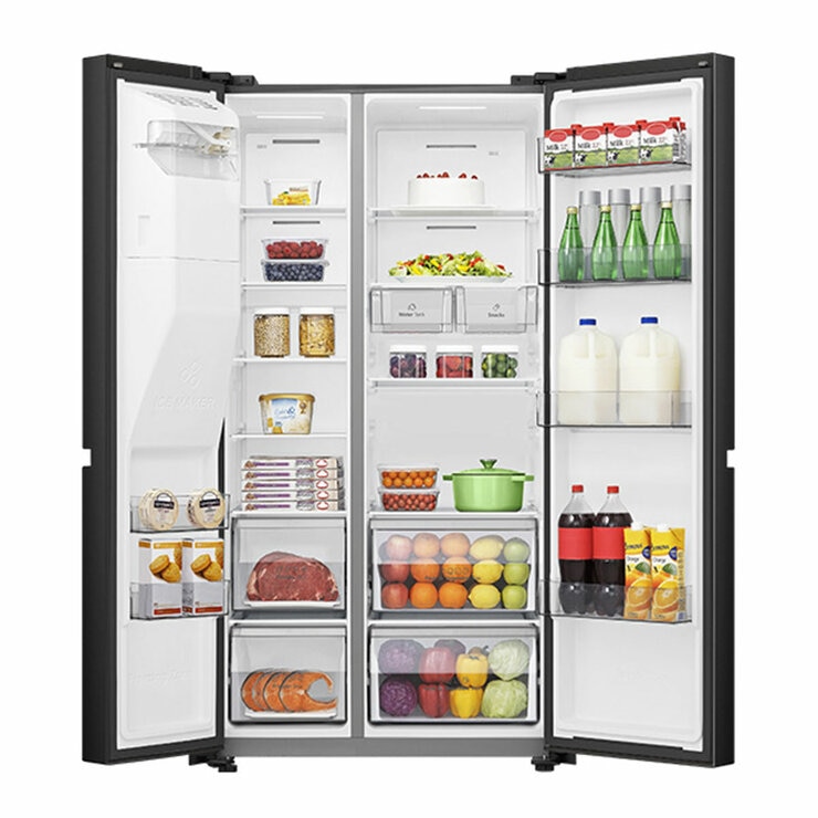 Hisense 632L Side By Side Fridge Black HRSBS633BW Hisense 632L Side By Side Fridge Black HRSBS633BW