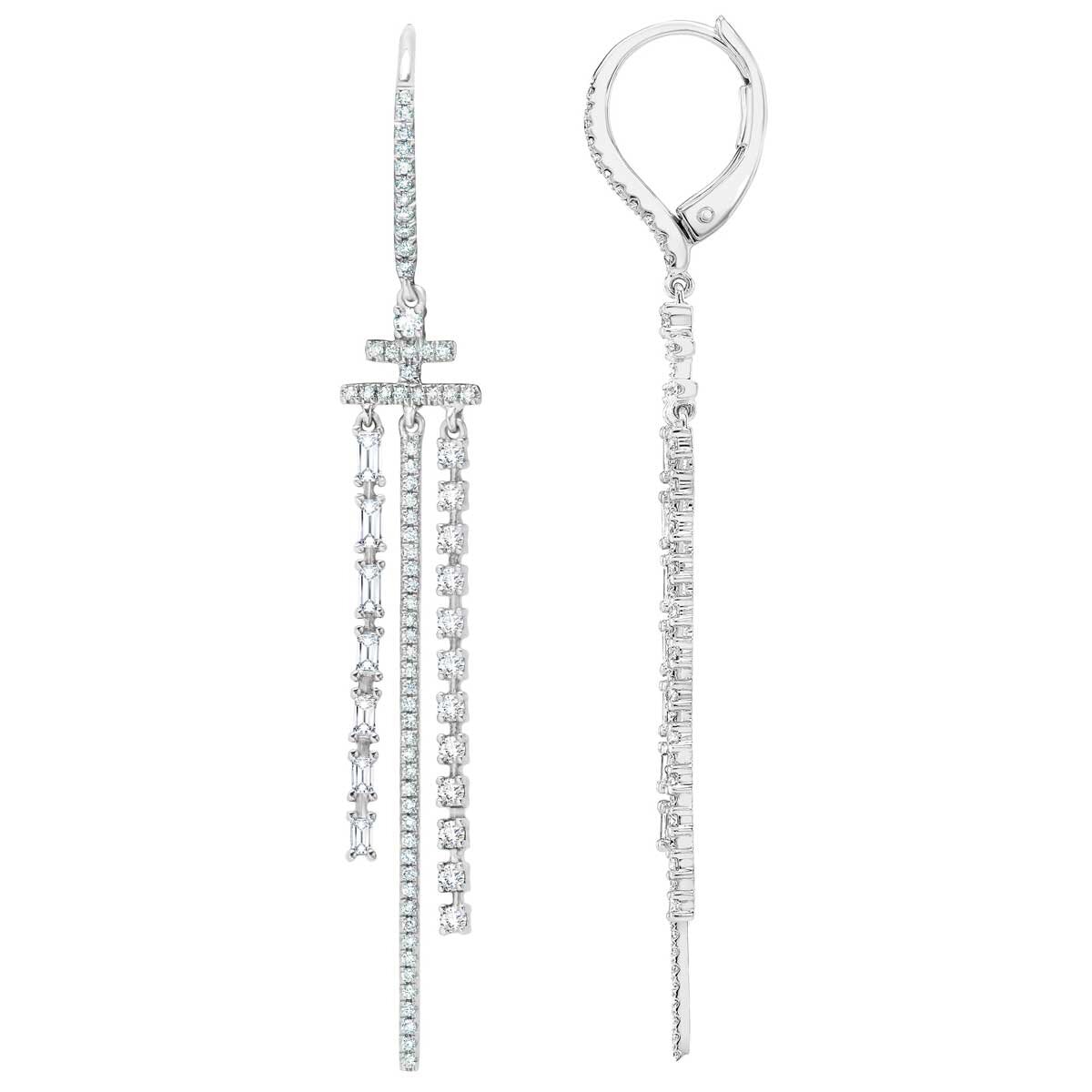 18KT White Gold 1.04ctw Diamond Earrings