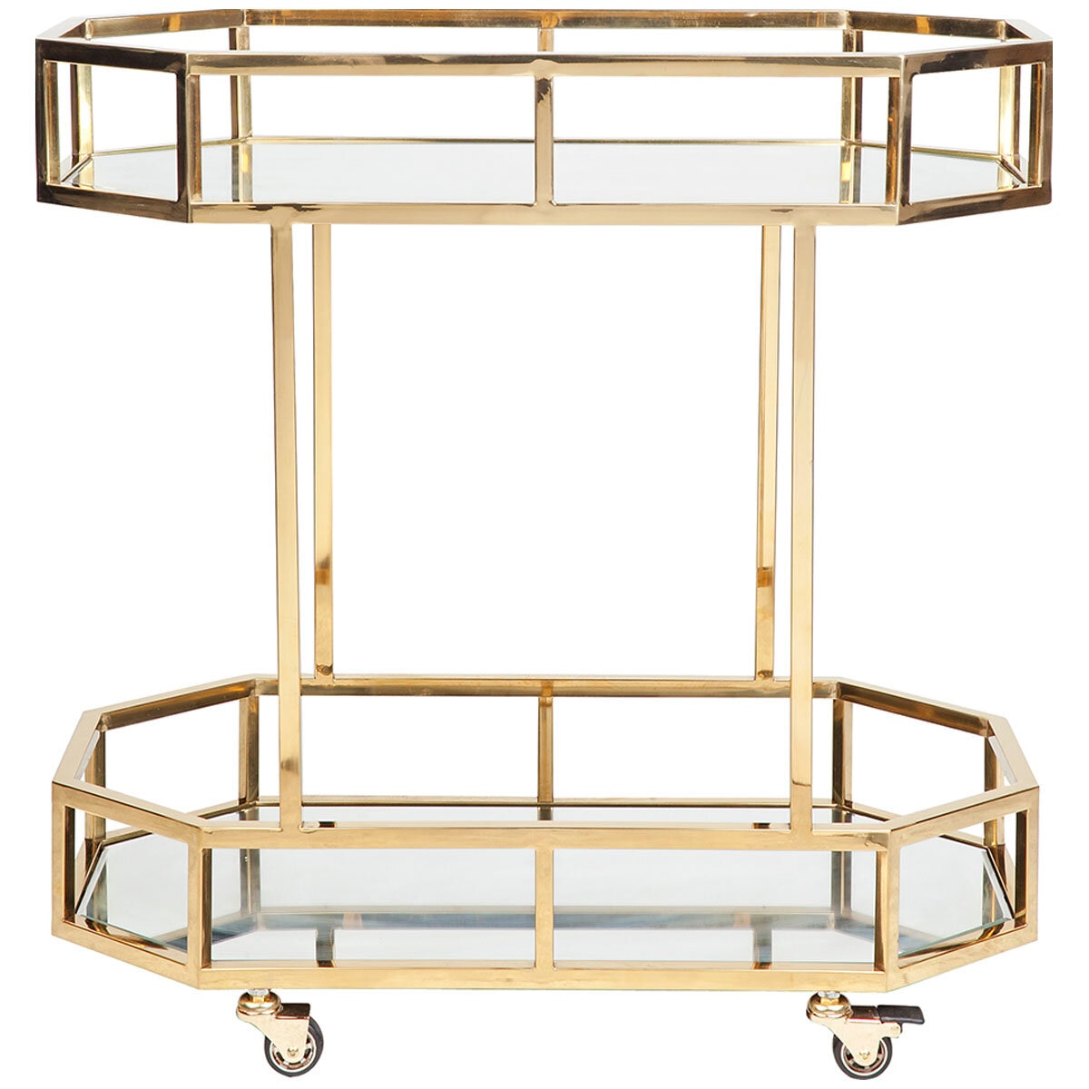 Cafe Lighting Brooklyn Mirrored Bar Cart Gold