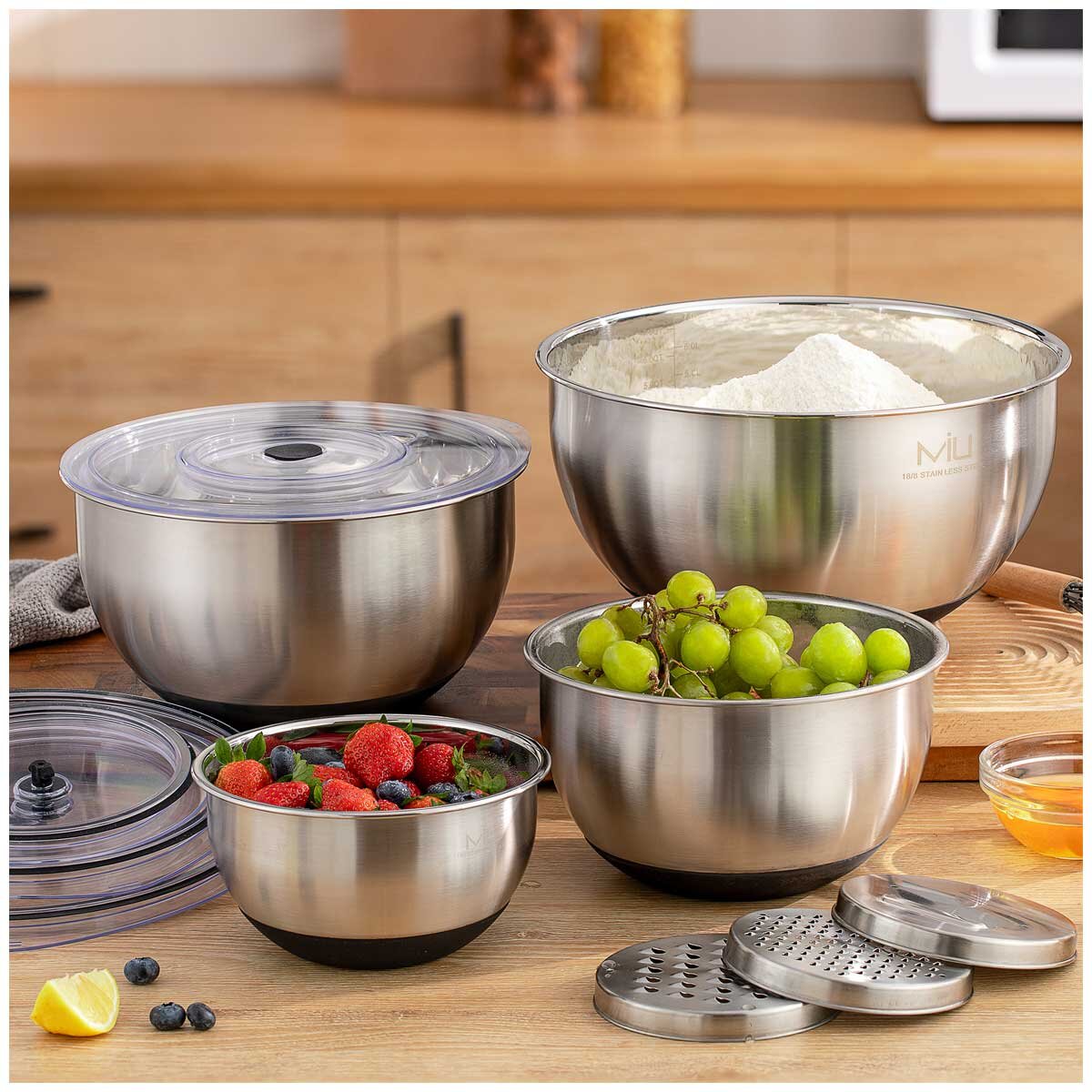 MIU Mixing Bowl with Graters 4 Piece Set