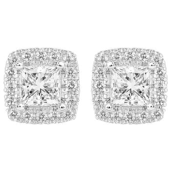 18KT White Gold 0.75ctw Diamond Stud Earrings