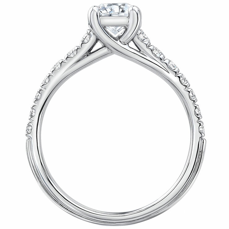 18KT White Gold 1.03ctw Round Brilliant Cut Diamond With 0.70ctw Centre Bridal Ring