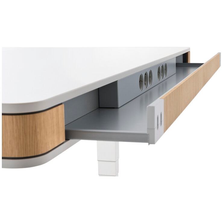 Moll T7 XL Oak Sit and Stand Desk White & Oak Moll T7 XL Oak Sit and Stand Desk White & Oak