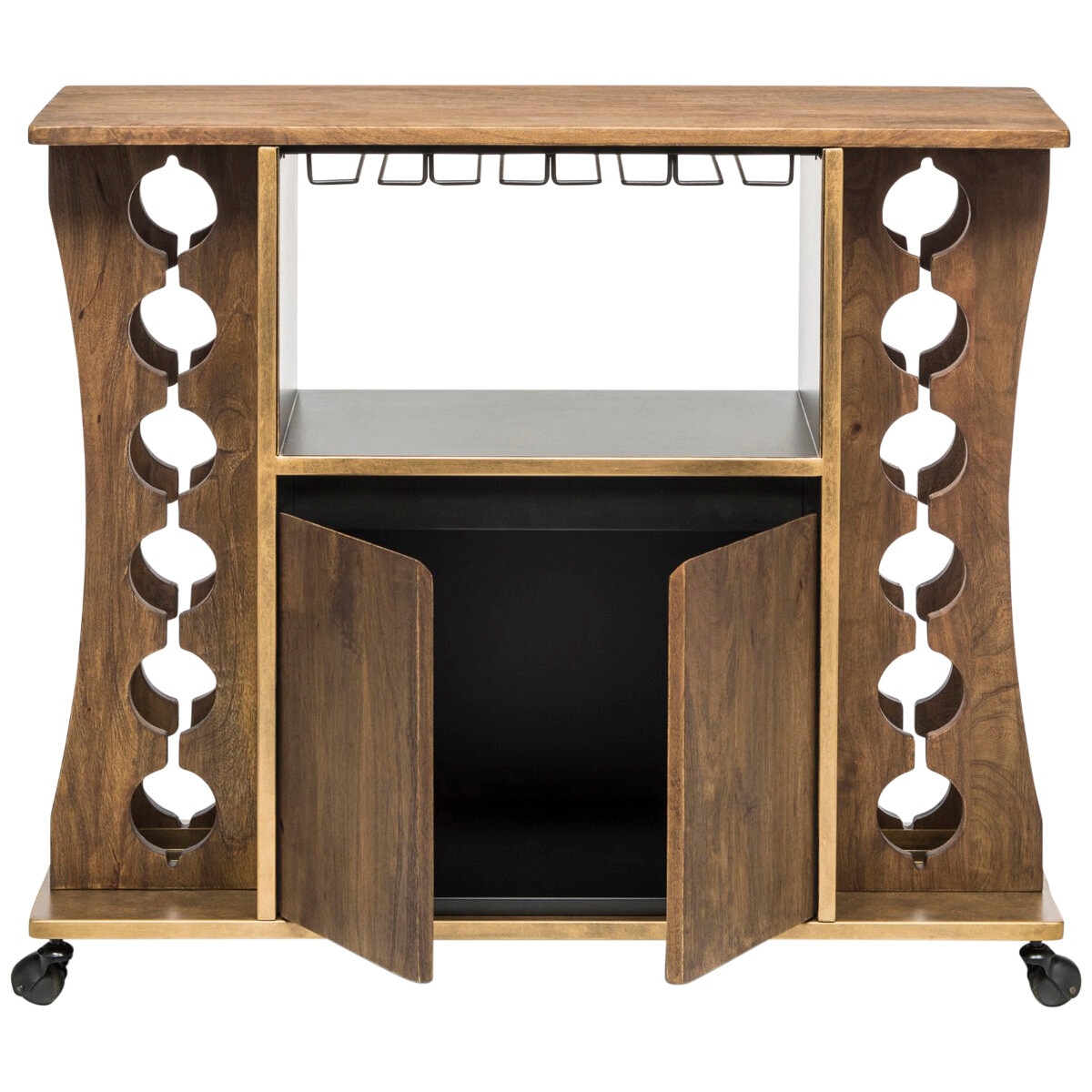 Wine Stash Contemporary Timber Bar Cart