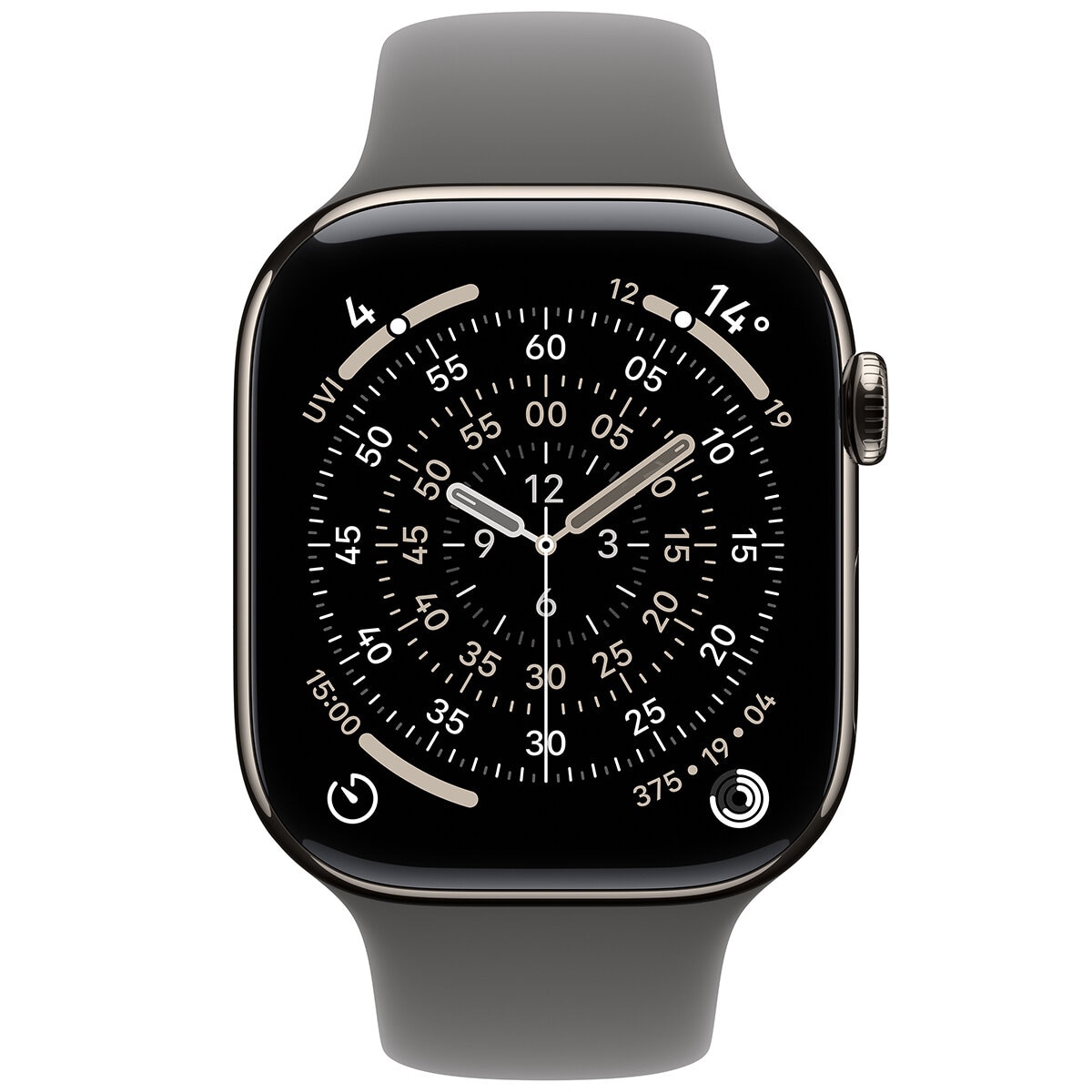 Apple Watch Series 11 GPS + Cellular 46mm Natural Titanium Case with Stone Grey Sport Band - M/L Apple Watch Series 11 GPS + Cellular 46mm Natural Titanium Case with Stone Grey Sport Band - M/L