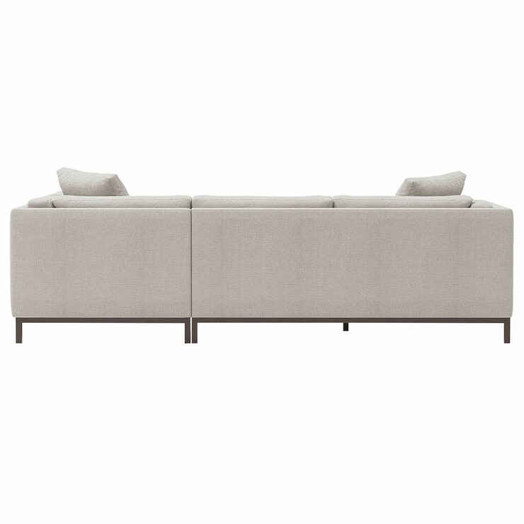 Valencia Bergen Fabric Sectional Lounge Right Chaise Beige