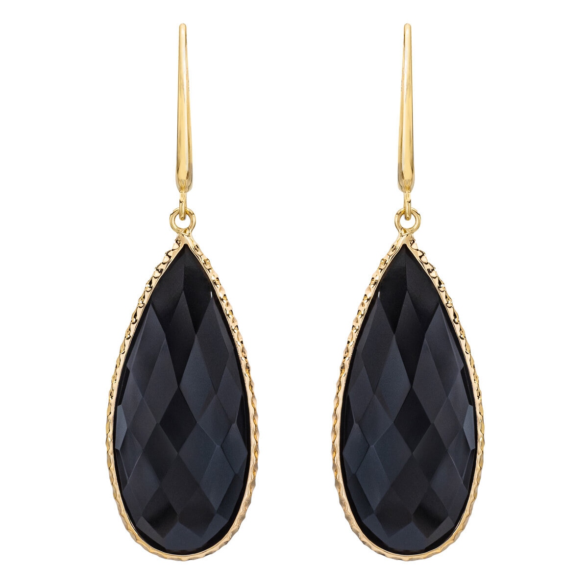 14KT Yellow Gold Pear Shape Black Onyx Earrings | Costco ...