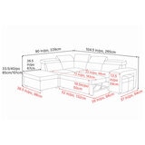 Valencia Finn Fabric Sectional Lounge Bed Left Storage Ottoman Light Grey Valencia Finn Fabric Sectional Lounge Bed Left Storage Ottoman Light Grey