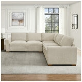 Thomasville 3 Piece Fabric Sectional with 2 Power Footrests