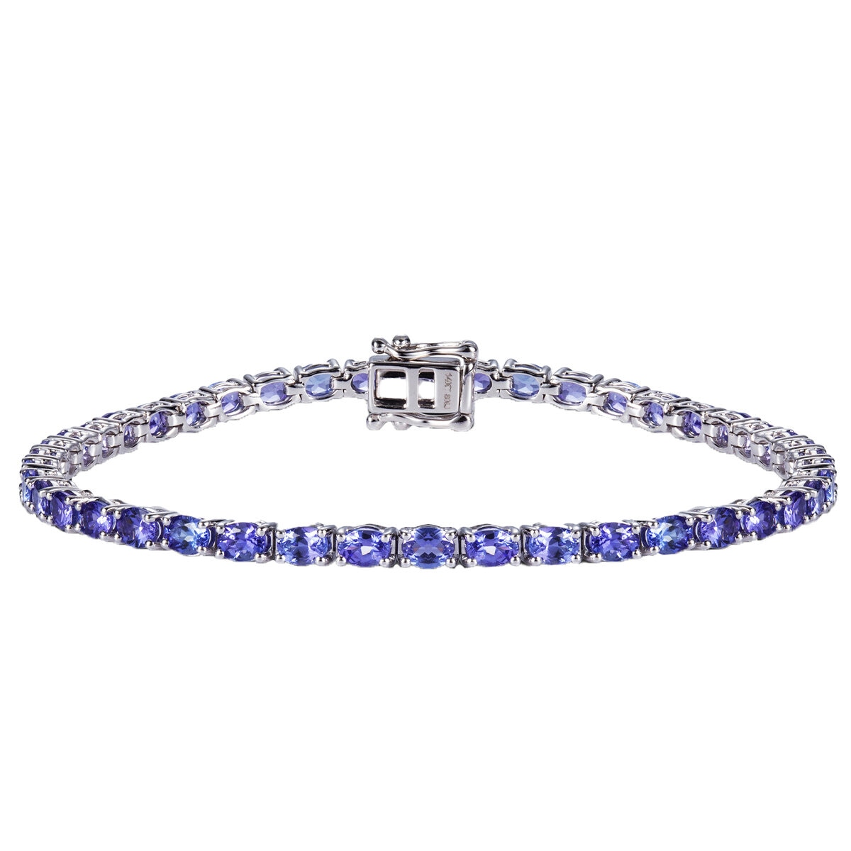 14KT White Gold Oval Cut Tanzanite Tennis Bracelet