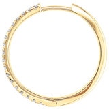18KT Yellow Gold 0.25CTW Diamond Hinged Hoop Earrings