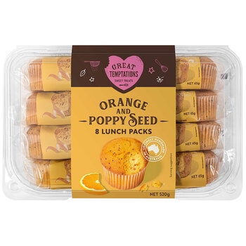 Great Temptations Orange And Poppyseed 8 x 65g