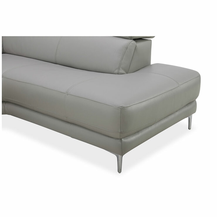 Aiden & Ivy Leather Power Sectional With Ratchet Headrest