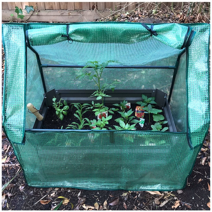 Greenlife Patio Garden Bed with Greenhouse Cover & Base 80 x 50 x 30 cm