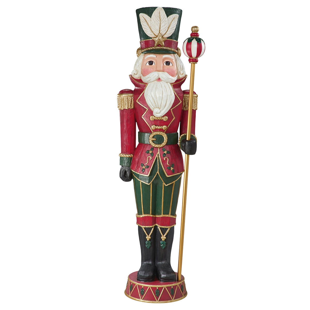 1.8m Unlit Wood Carved Nutcracker