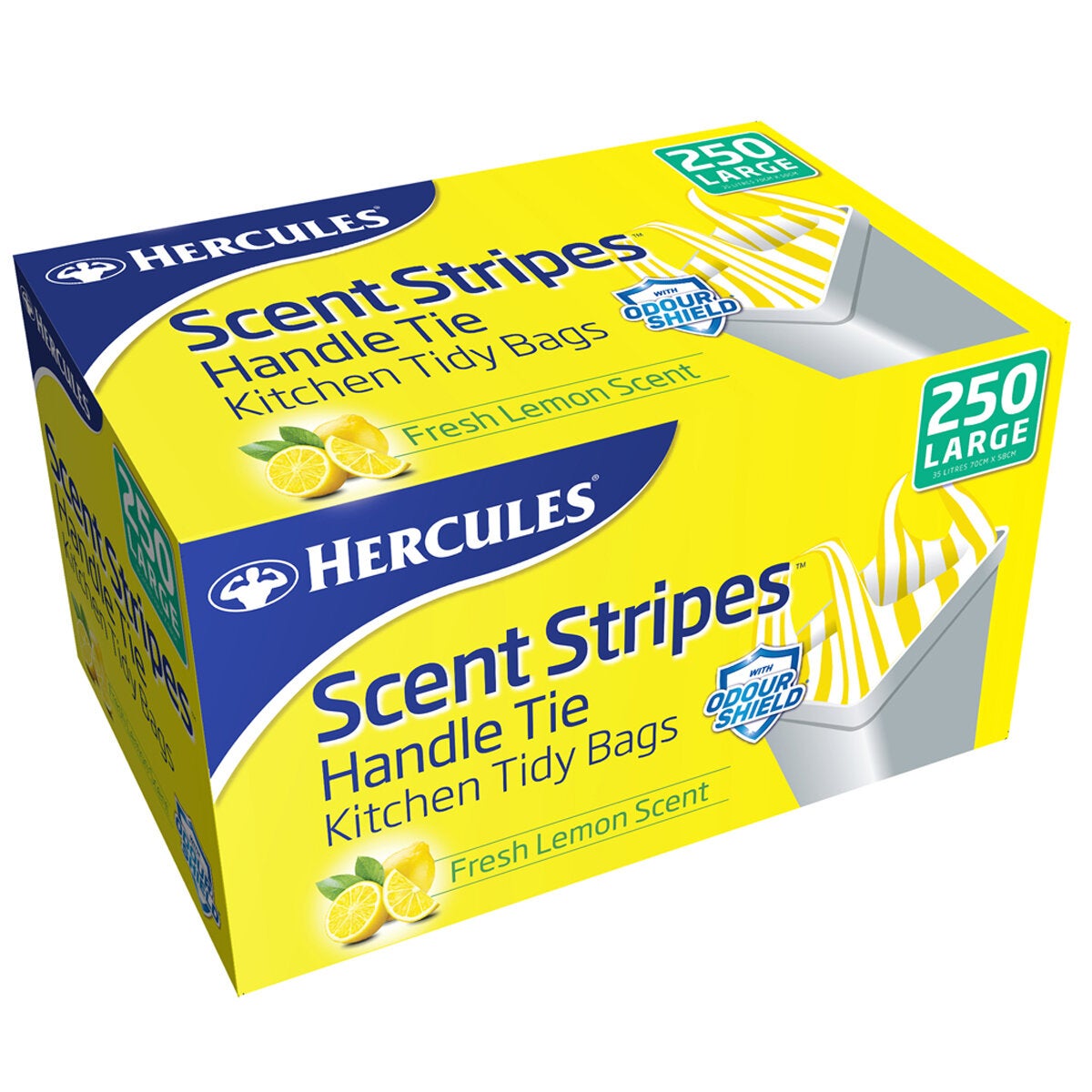 Hercules Large Kitchen Tidy Bags Fresh Lemon Scent 250 Piece Hercules Large Kitchen Tidy Bags Fresh Lemon Scent 250 Piece