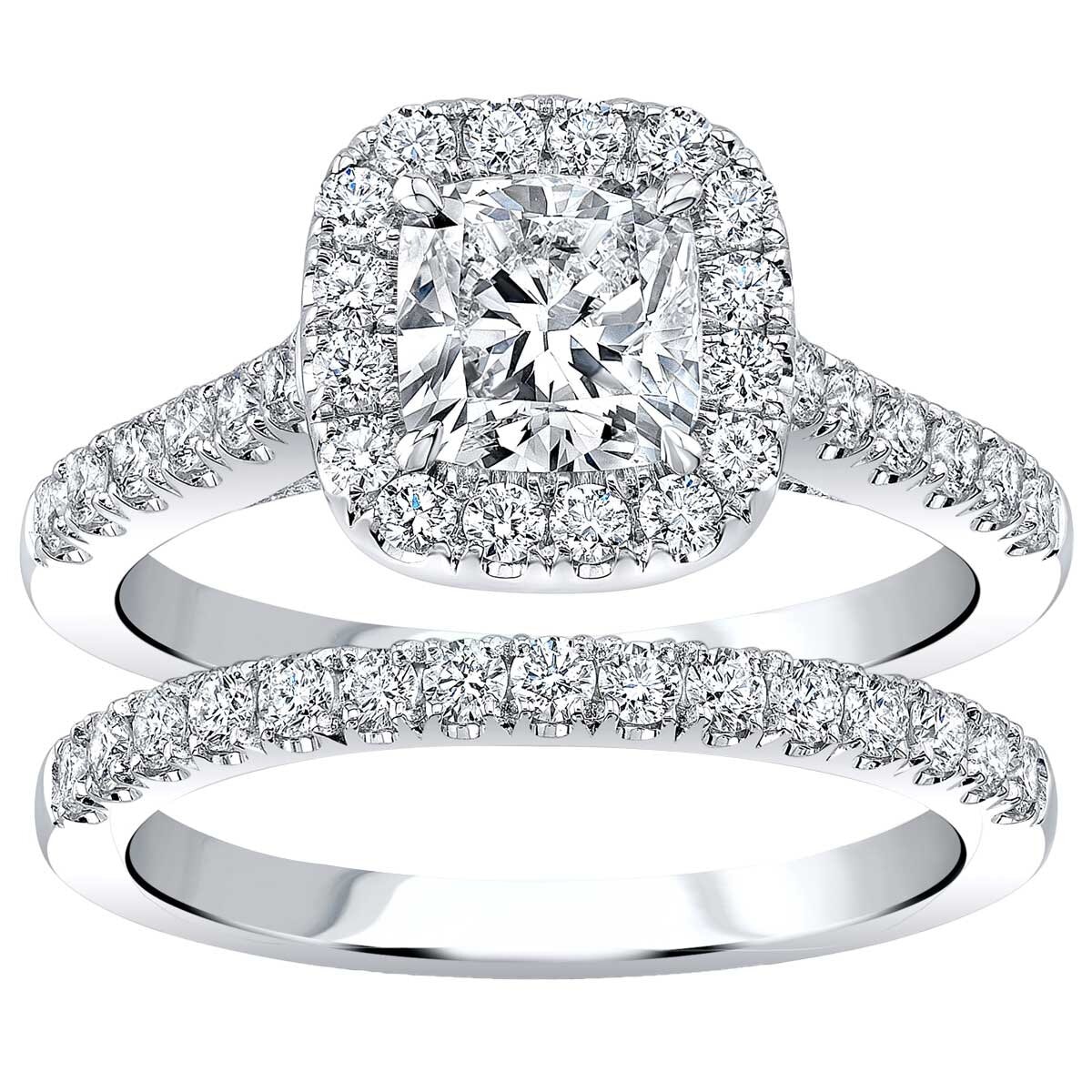 18kt White Gold 2.0ctw Diamond Bridal Set with 1.0ctw Centre Stone