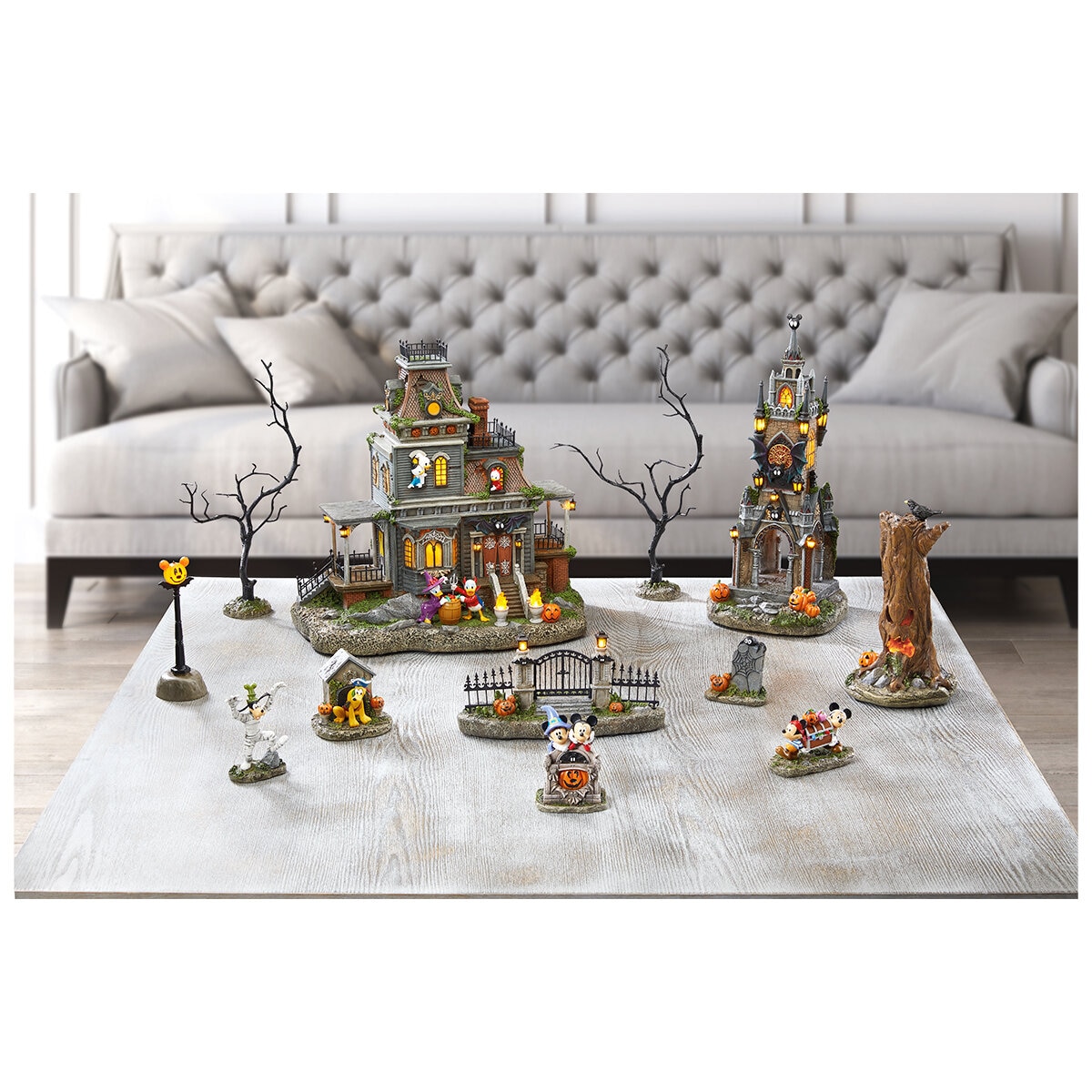 NEW 2022 Costco Disney Halloween Village Haunted House 12 Piece Set