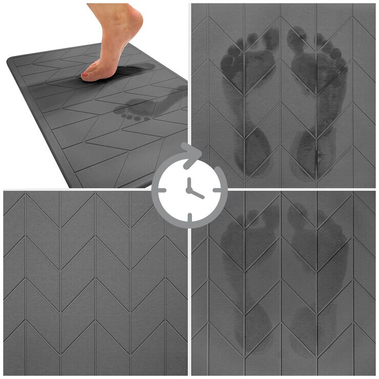Algodon Dri Bath Stone Mat Charcoal