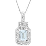 0.20ctw Diamond with Aquamarine Pendant