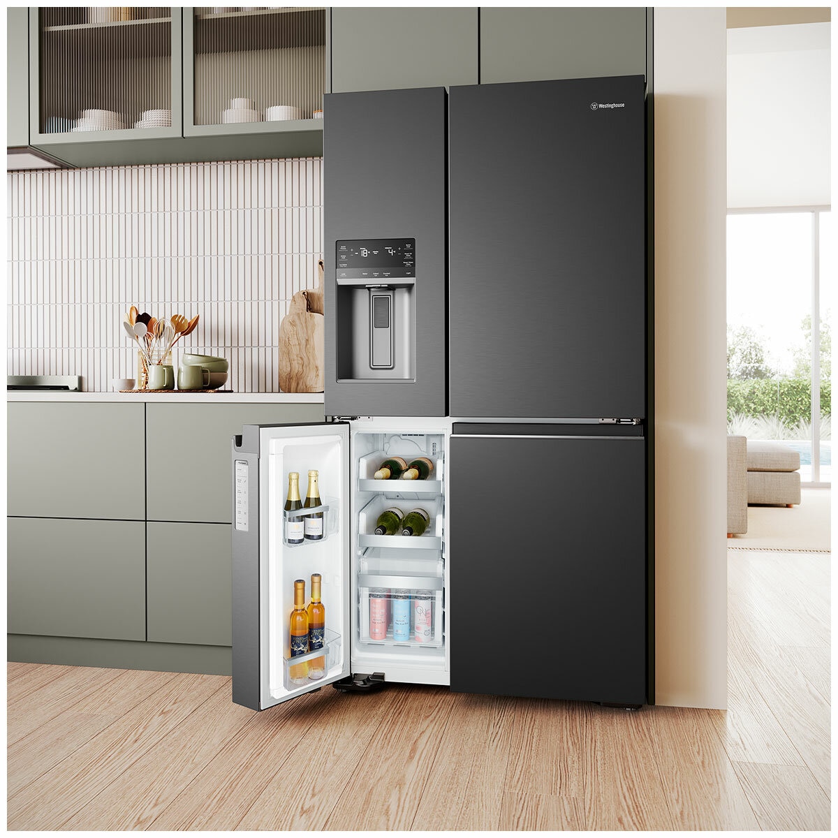 Westinghouse 609L French Quad Door Fridge Matte Black WQE6170BB Westinghouse 609L French Quad Door Fridge Matte Black WQE6170BB