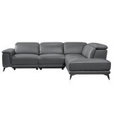 Valencia Pista Leather Reclining Sectional Lounge Right Chaise Grey Valencia Pista Leather Reclining Sectional Lounge Right Chaise Grey