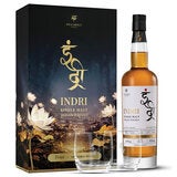 Indri Trini Single Malt Indian Whiskey 700ml and 2 Glasses Gift Pack
