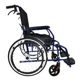 Altus Transport Wheelchair Lightweight Folding Self Propelled 20-inch Wheel - BLUE